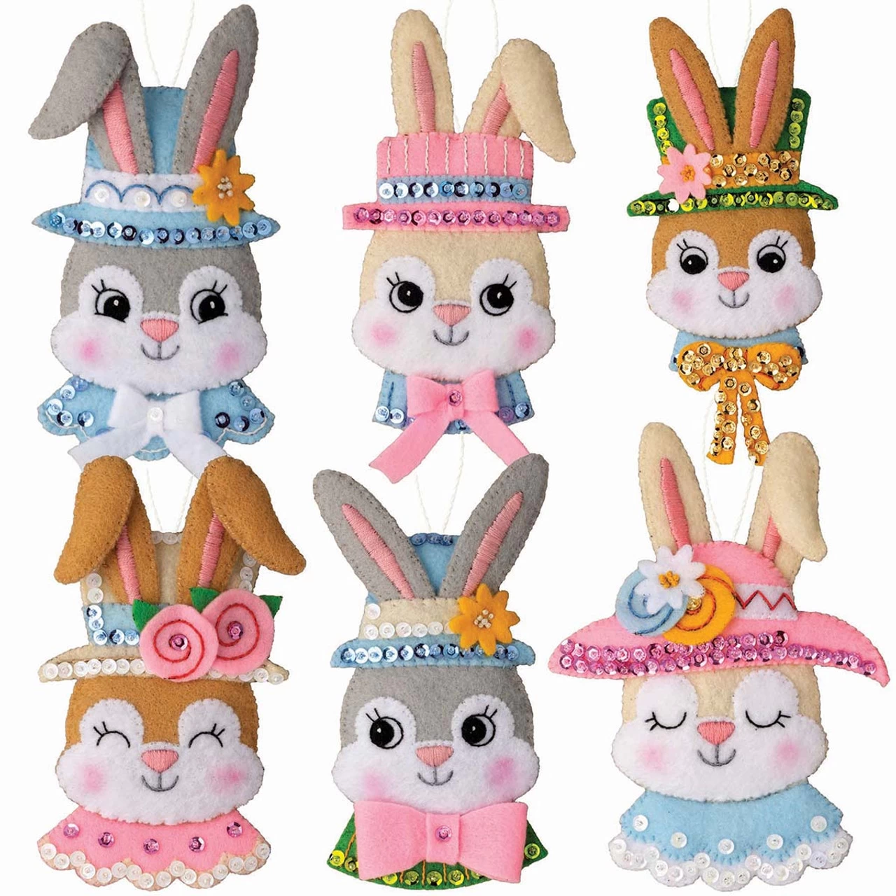Bucilla Easter Bonnet Parade Felt & Sequin Kit 3 Bucilla Easter Bonnet Parade Felt & Sequin Kit