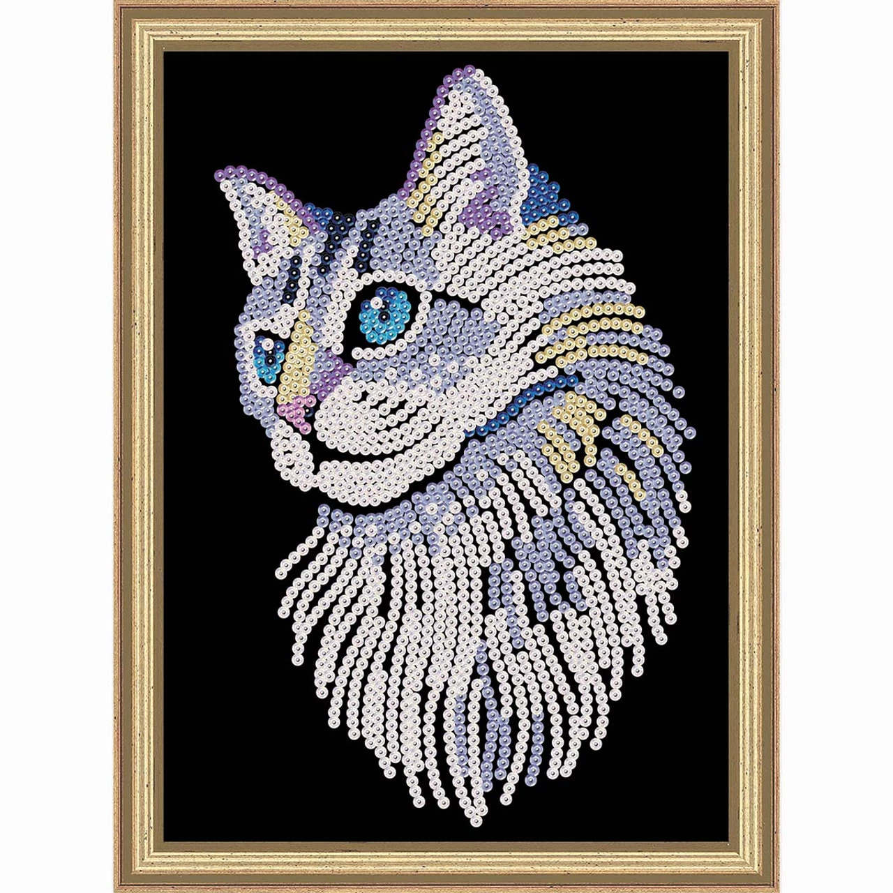 KSG Crafts White Cat Sequin Kit 3 KSG Crafts White Cat Sequin Kit