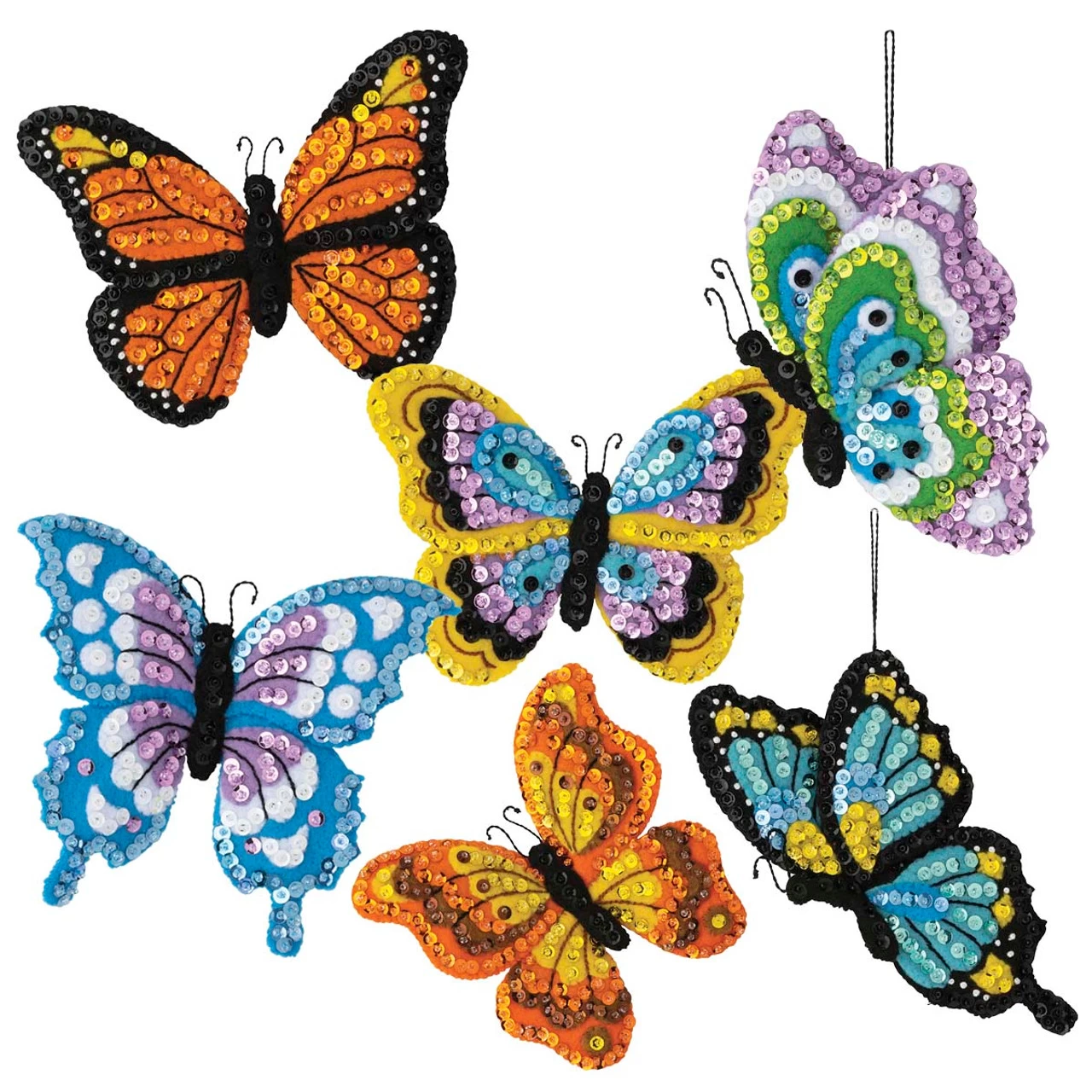 Bucilla Butterfly Garden Felt & Sequin Kit 3 Bucilla Butterfly Garden Felt & Sequin Kit