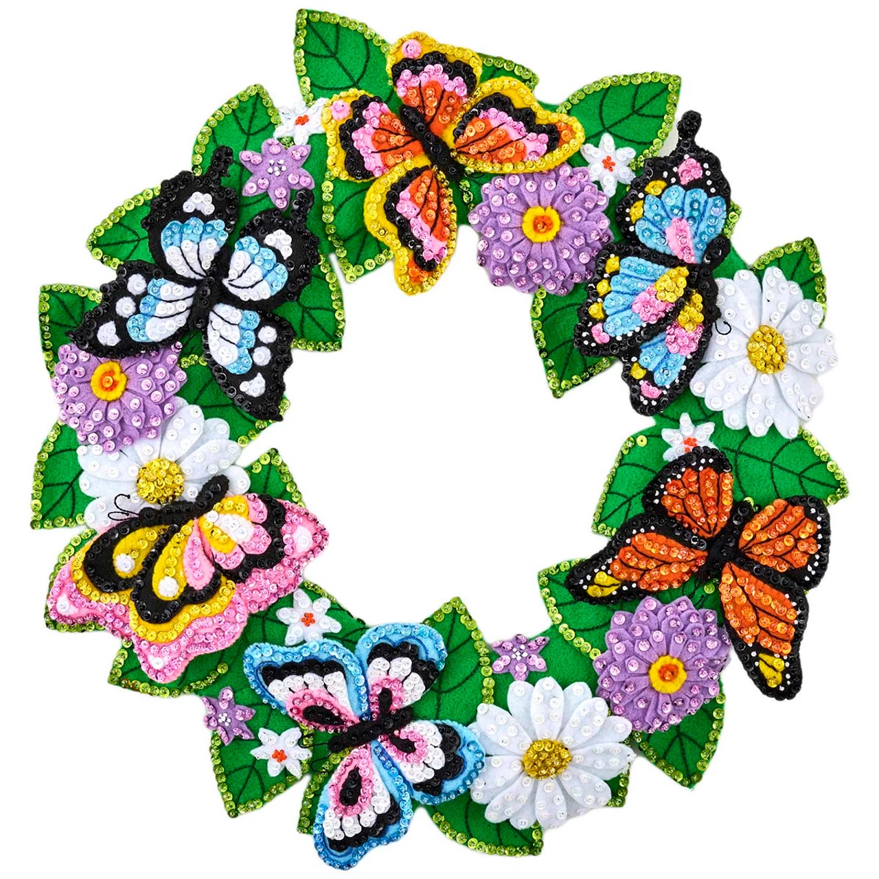 Bucilla Butterfly Garden Wreath Felt & Sequin Kit 3 Bucilla Butterfly Garden Wreath Felt & Sequin Kit