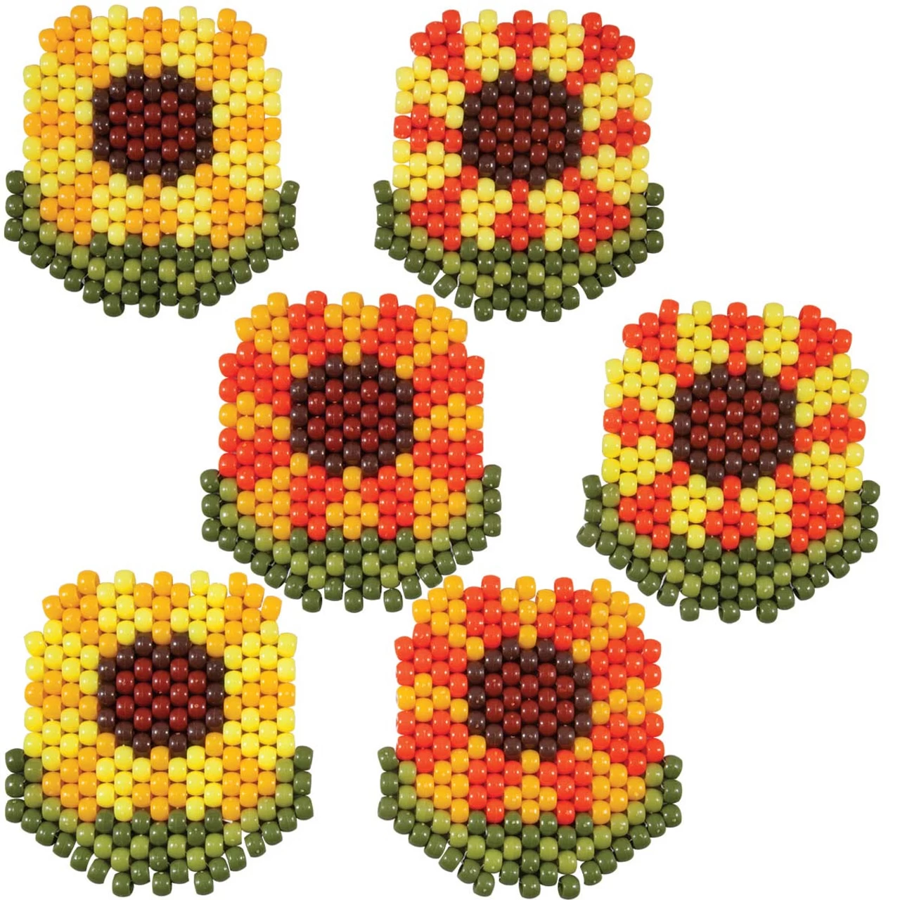 Herrschners Bold Sunflowers Coasters Pony Bead Kit 3 Herrschners Bold Sunflowers Coasters Pony Bead Kit