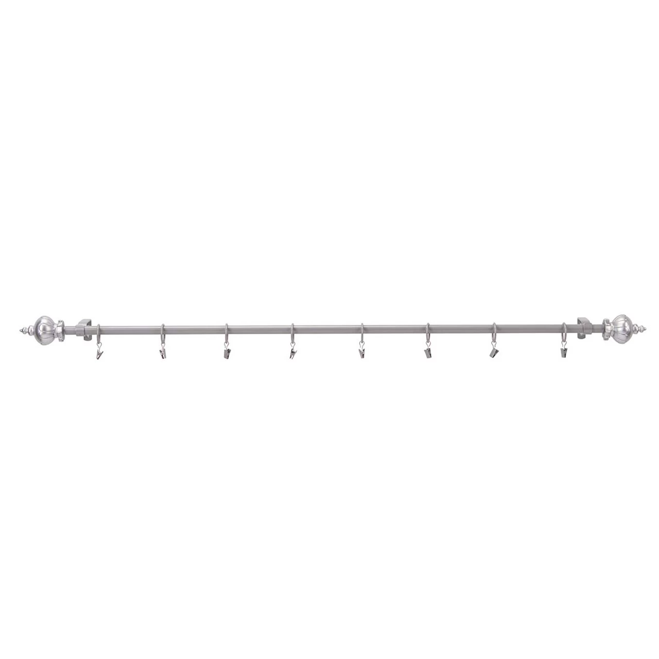 Herrschners Silver Finial Rod With Clips Hanger 3 Herrschners Silver Finial Rod With Clips Hanger