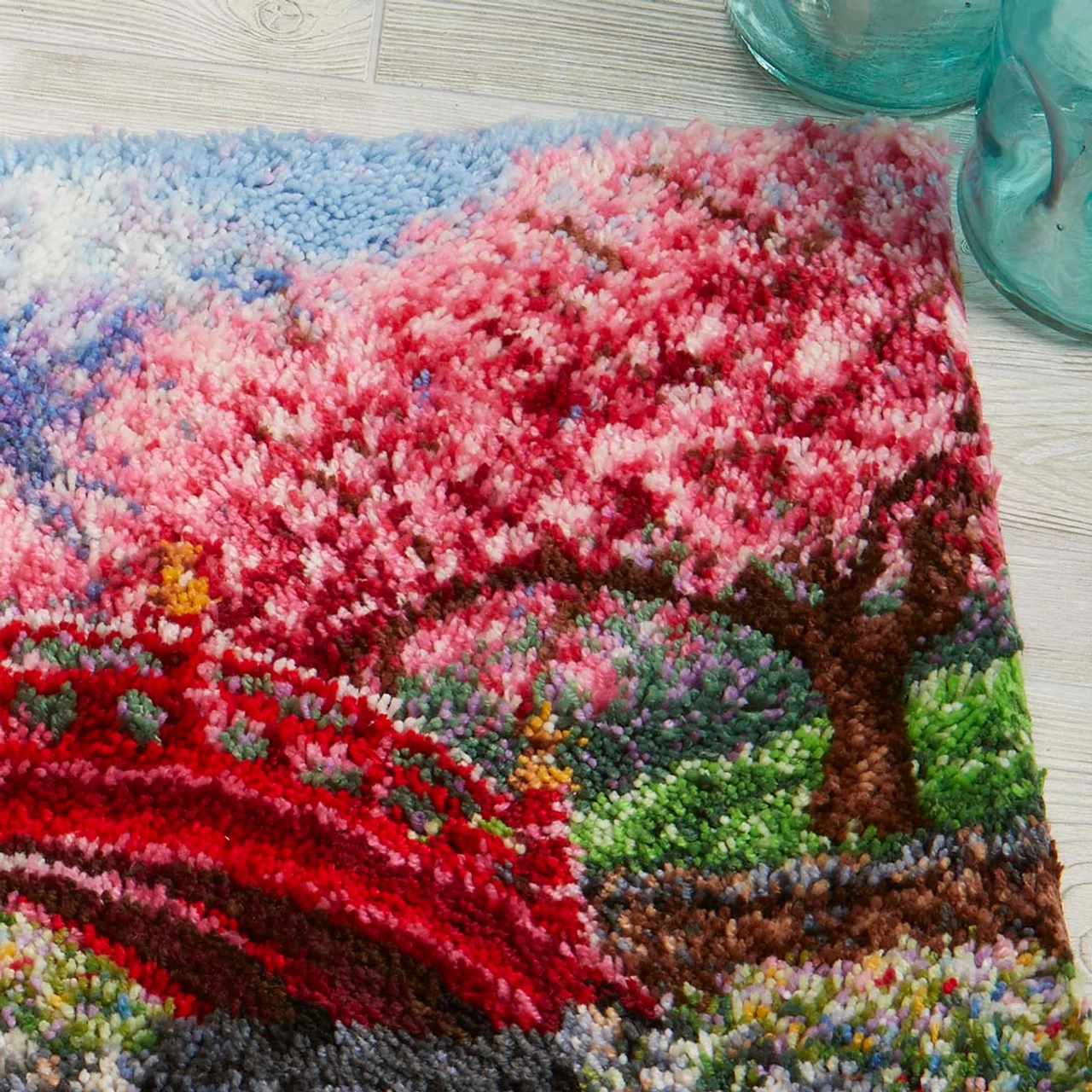 Herrschners Cherry Blossom Bridge Latch Hook Kit 4 Herrschners Cherry Blossom Bridge Latch Hook Kit - Image 2