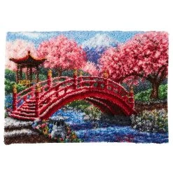 Herrschners Cherry Blossom Bridge Latch Hook Kit 7 Herrschners Cherry Blossom Bridge Latch Hook Kit -Handicraft Shop 131914 3 21925.1693411178