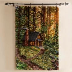 Herrschners Forest Dawn Cabin Latch Hook Kit