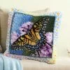 Herrschners Butterfly Dance Pillow Latch Hook Kit -Handicraft Shop 132109 53496.1693411613