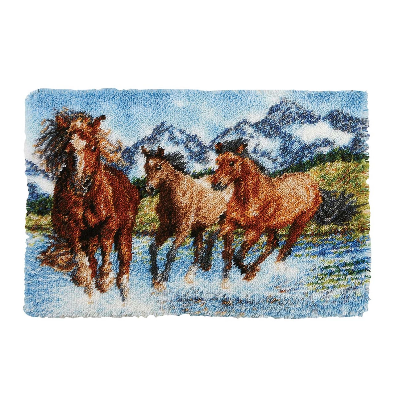 Herrschners Wild Mustangs Latch Hook Kit 3 Herrschners Wild Mustangs Latch Hook Kit