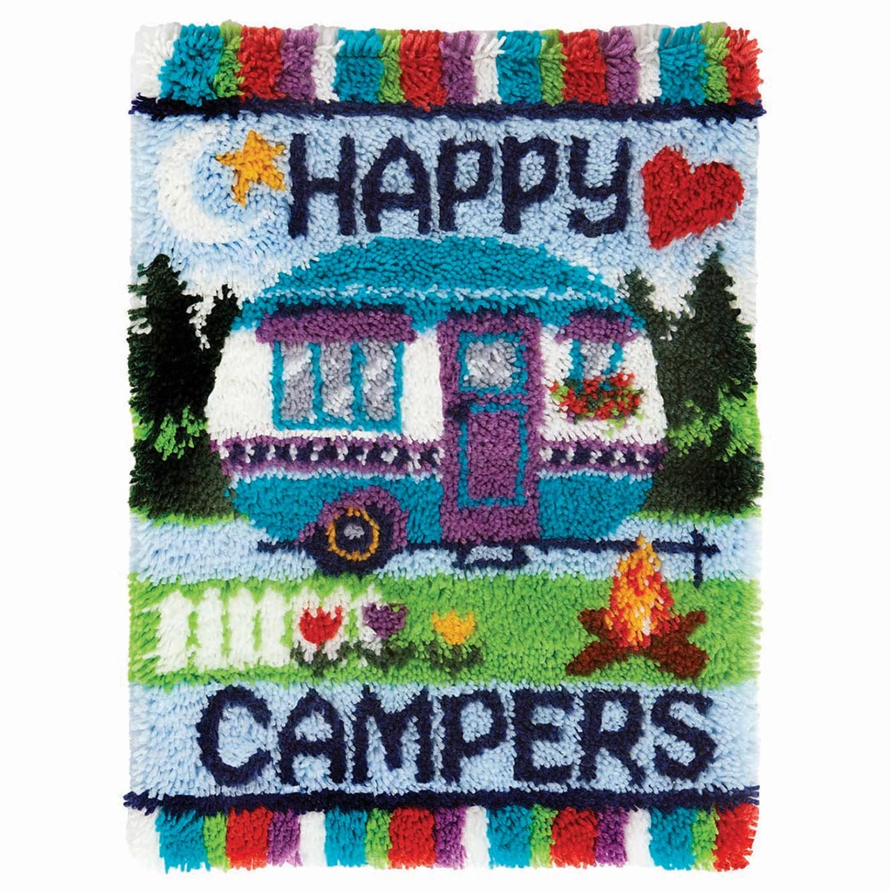 Herrschners Happy Campers Latch Hook Kit 3 Herrschners Happy Campers Latch Hook Kit