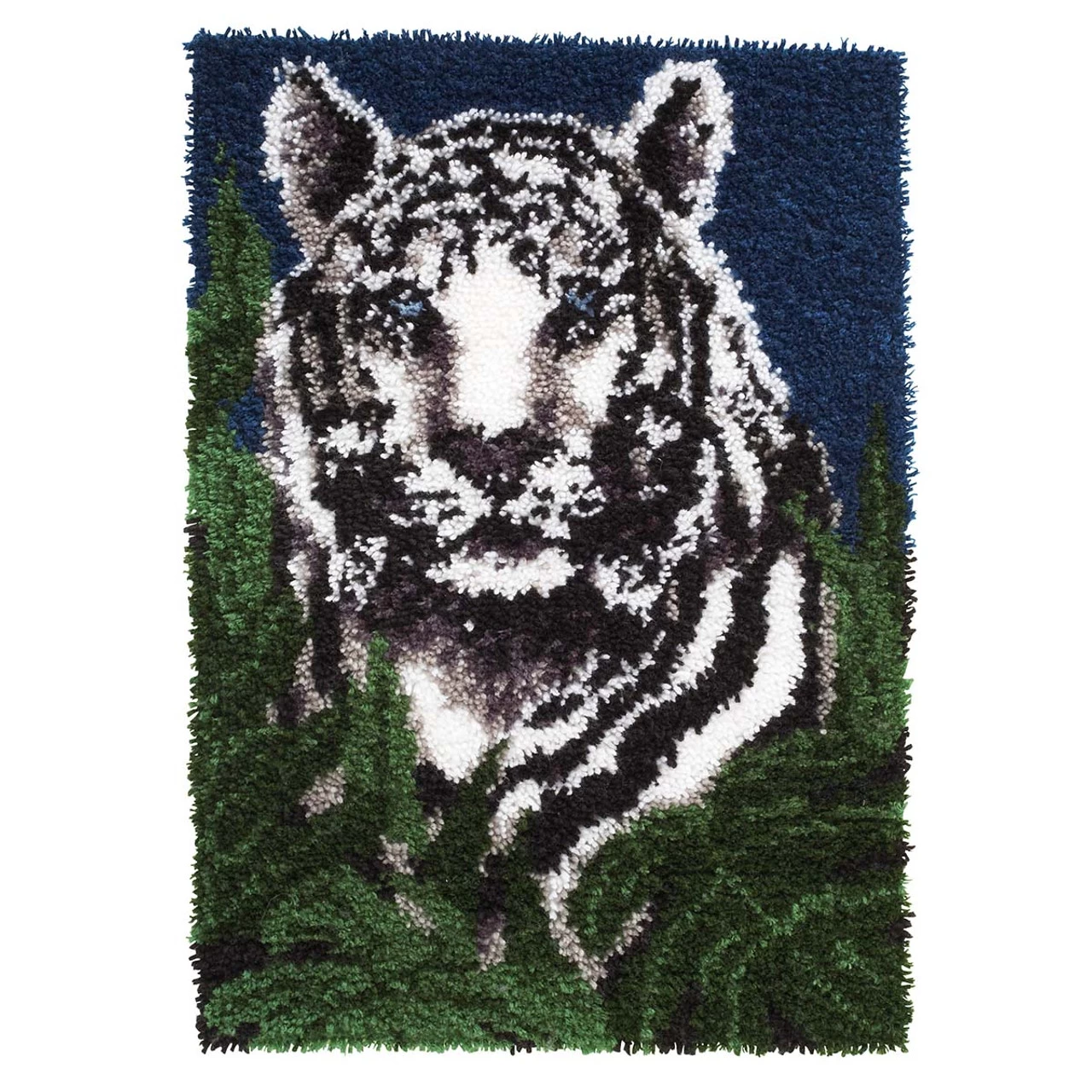 WonderArt White Tiger Latch Hook Kit 3 WonderArt White Tiger Latch Hook Kit