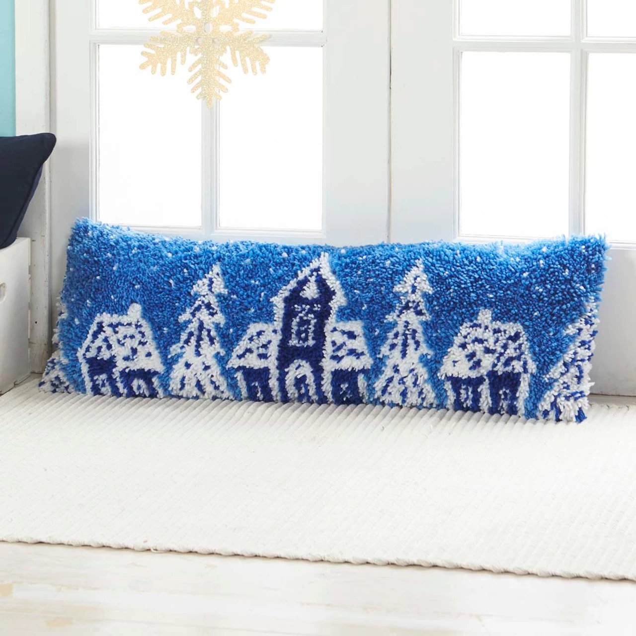 Herrschners Snow Village Draft Dodger Latch Hook Kit 3 Herrschners Snow Village Draft Dodger Latch Hook Kit