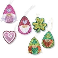 Sunrise Craft & Hobby Love & Lucky Gnomes, Set Of 2 Ornament Kit