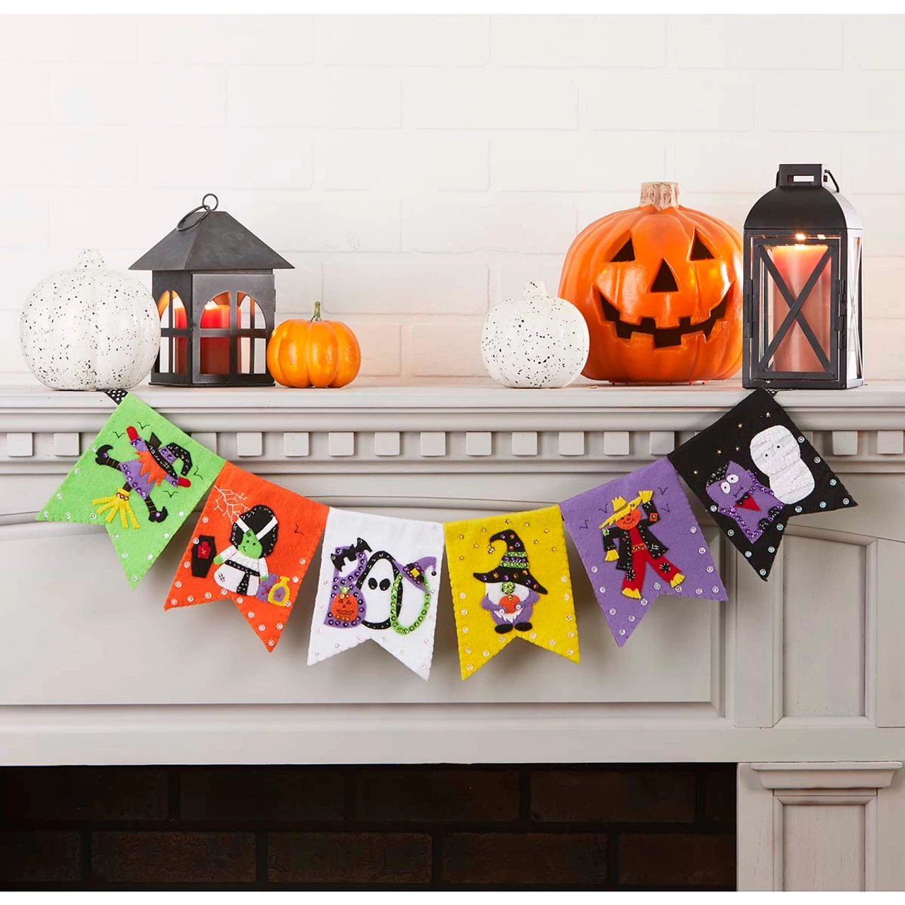 Herrschners Halloween Banner II Felt & Sequin Kit 3 Herrschners Halloween Banner II Felt & Sequin Kit