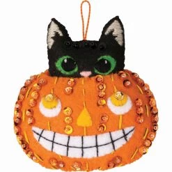 Bucilla Halloween Cats Felt & Sequin Kit -Handicraft Shop 179649 5 72648.1693418411