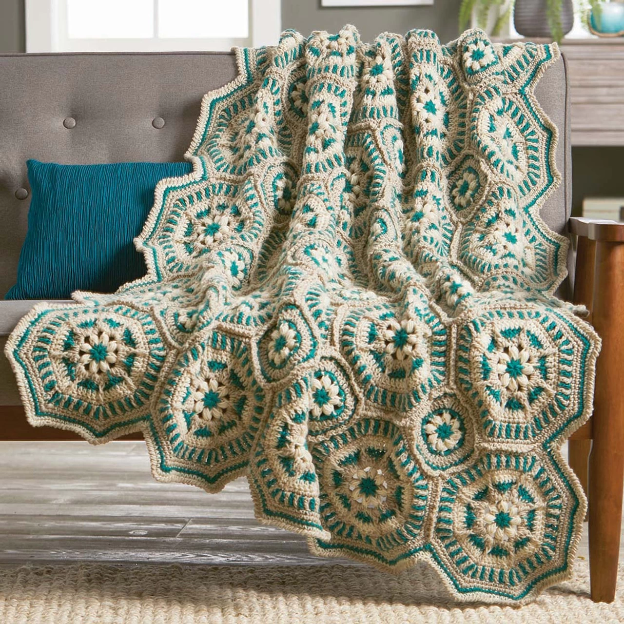 Herrschners Modern Medallion Crochet Afghan Kit 3 Herrschners Modern Medallion Crochet Afghan Kit