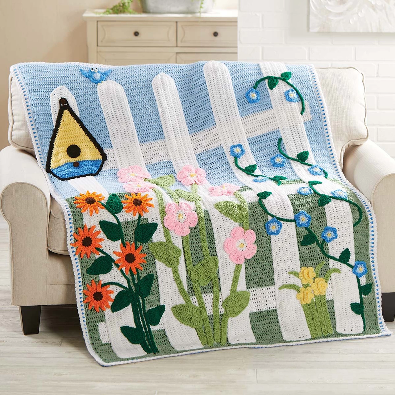 Herrschners Picket Fence Afghan Crochet Kit 3 Herrschners Picket Fence Afghan Crochet Kit