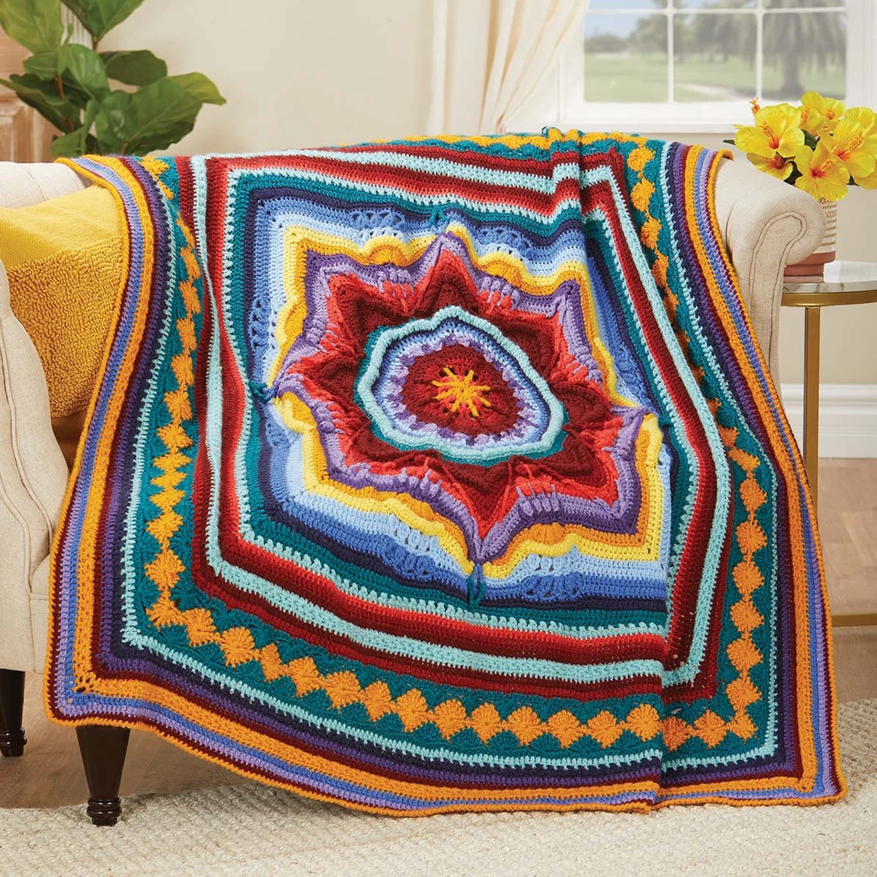 Herrschners Color Storm Afghan Crochet Kit 2 Herrschners Color Storm Afghan Crochet Kit