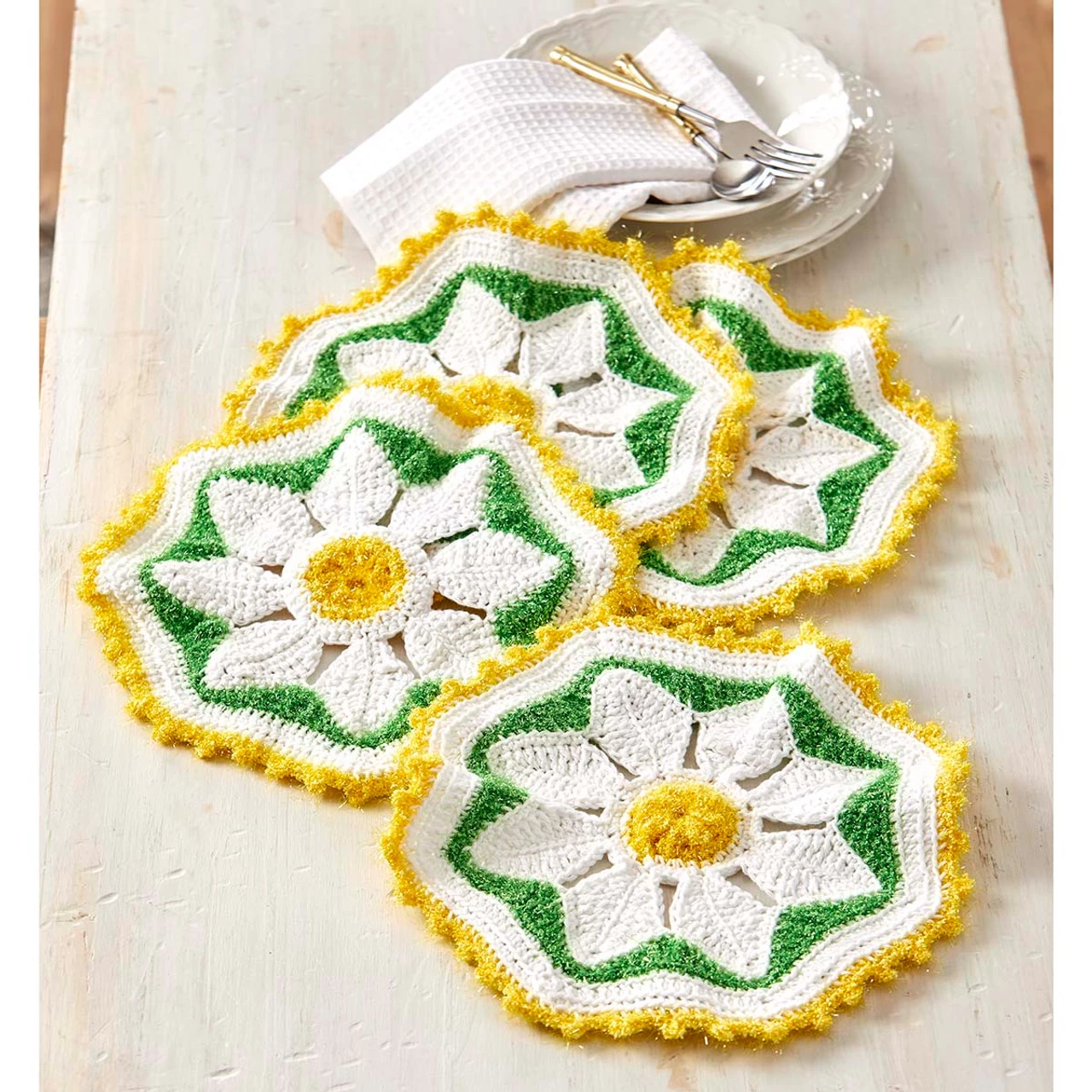 Village Yarn Delightful Daisy Scrubbies Crochet Yarn Kit 3 Village Yarn Delightful Daisy Scrubbies Crochet Yarn Kit