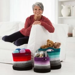 Red Heart Ombre Baskets Crochet Kit