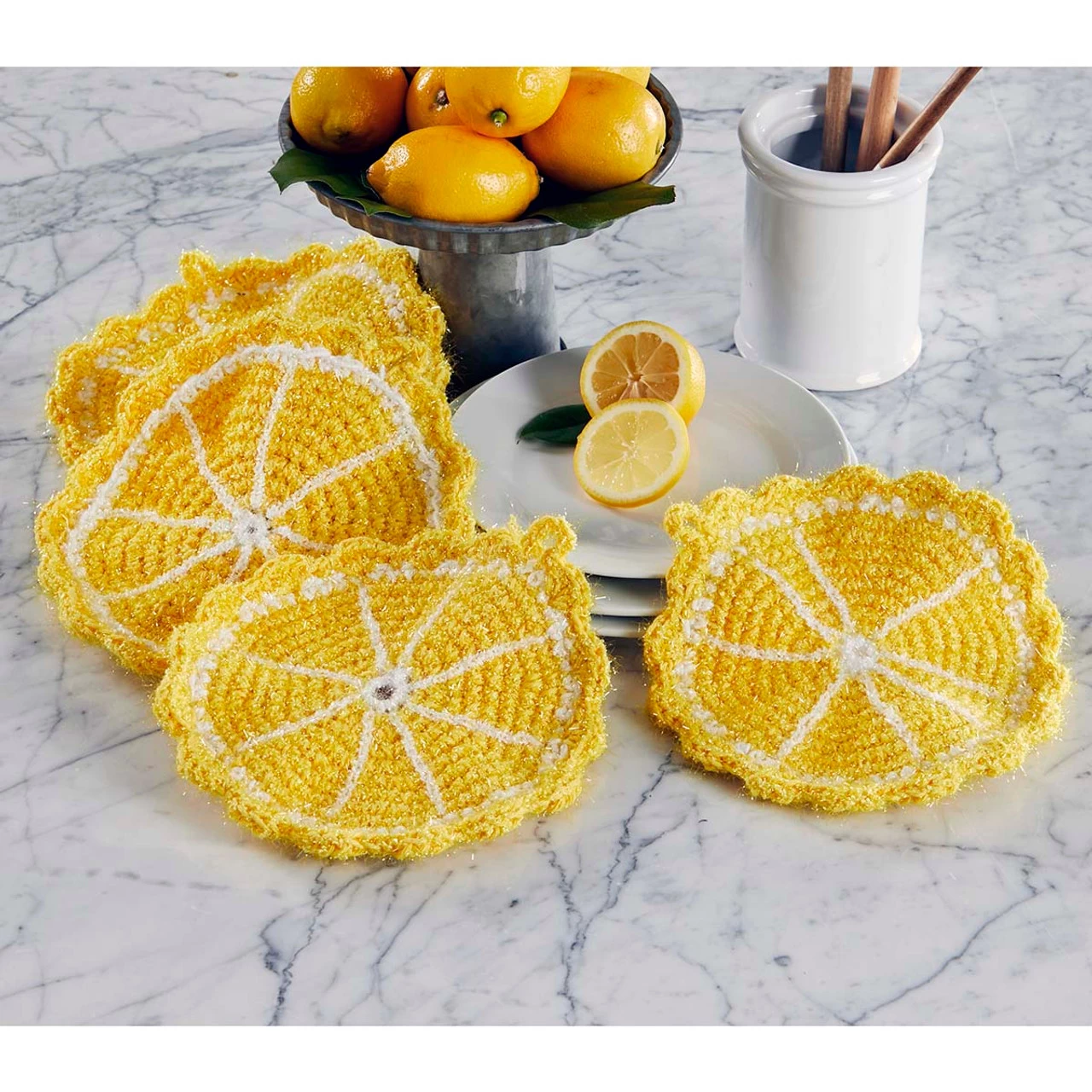 Herrschners Lemon Slice Scrubbies Crochet Yarn Kit 3 Herrschners Lemon Slice Scrubbies Crochet Yarn Kit