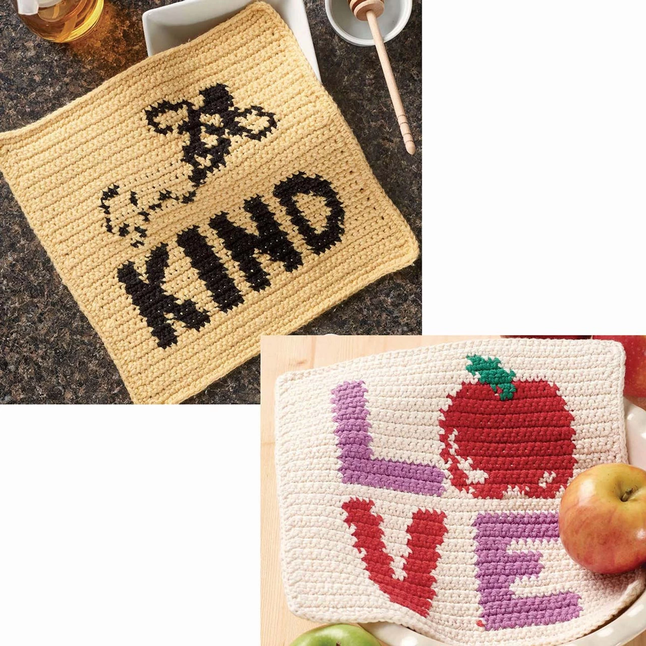 Premier® Premier Love & Bee Kind Dishcloths Crochet Kit 3 Premier® Premier Love & Bee Kind Dishcloths Crochet Kit