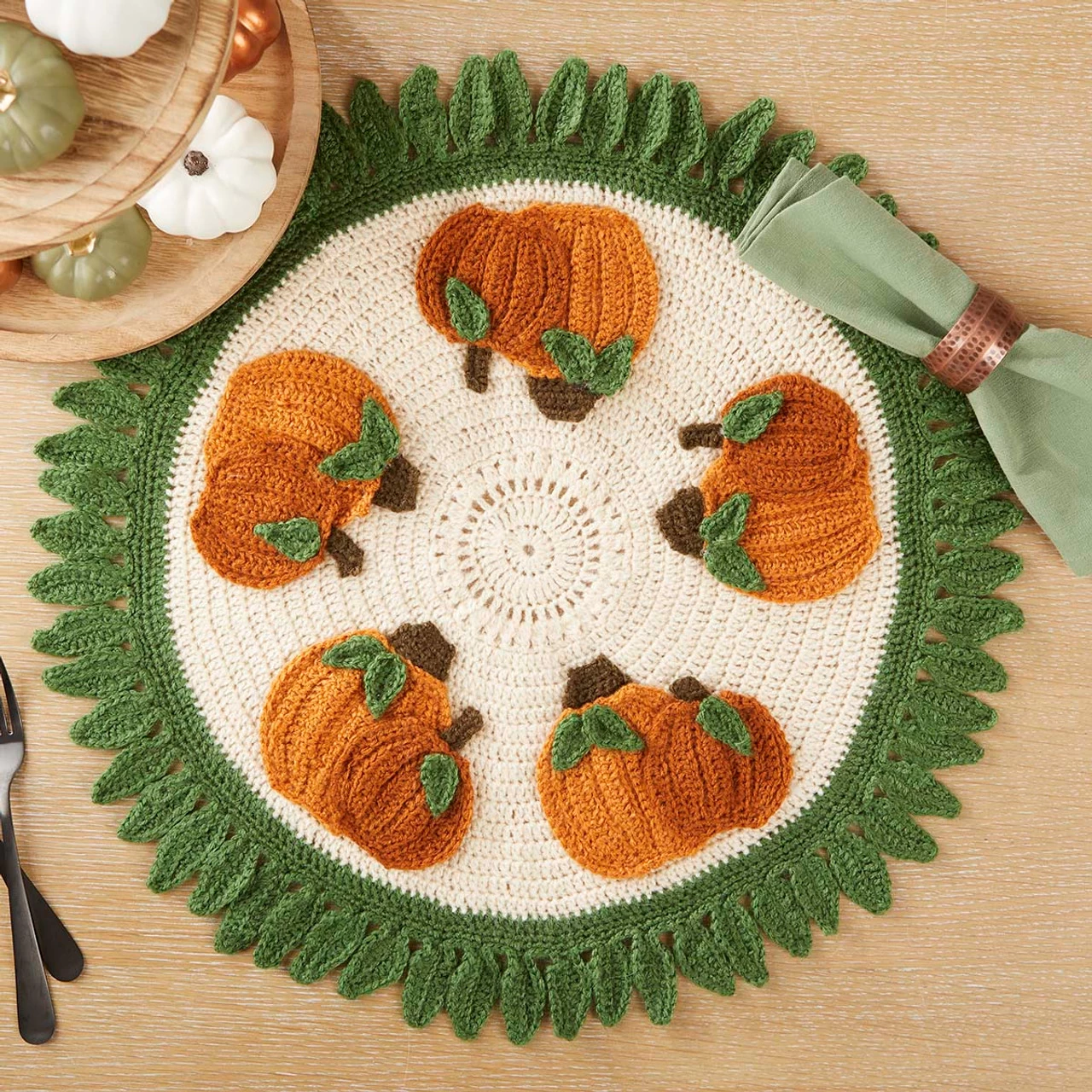 Herrschners Pumpkin Patch Table Topper Crochet Kit 3 Herrschners Pumpkin Patch Table Topper Crochet Kit