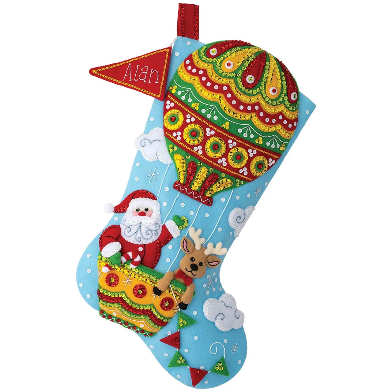 Bucilla Santa's Balloon Ride Stocking Kit 3 Bucilla Santa's Balloon Ride Stocking Kit