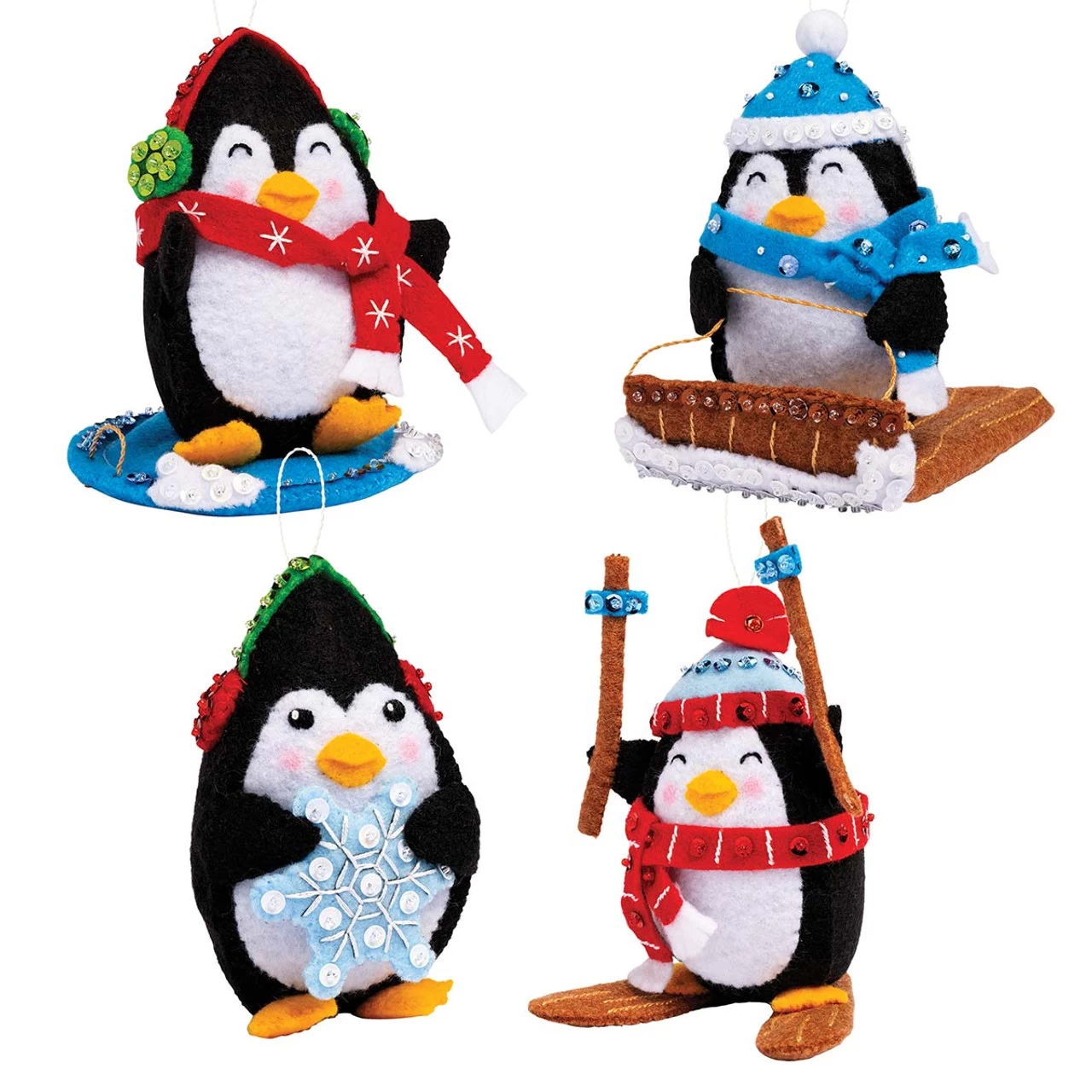 Bucilla Penguins At Play Felt & Sequin Kit 3 Bucilla Penguins At Play Felt & Sequin Kit
