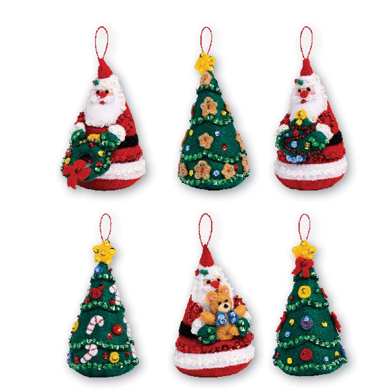 Bucilla Santa's Tree Felt & Sequin Kit 3 Bucilla Santa's Tree Felt & Sequin Kit