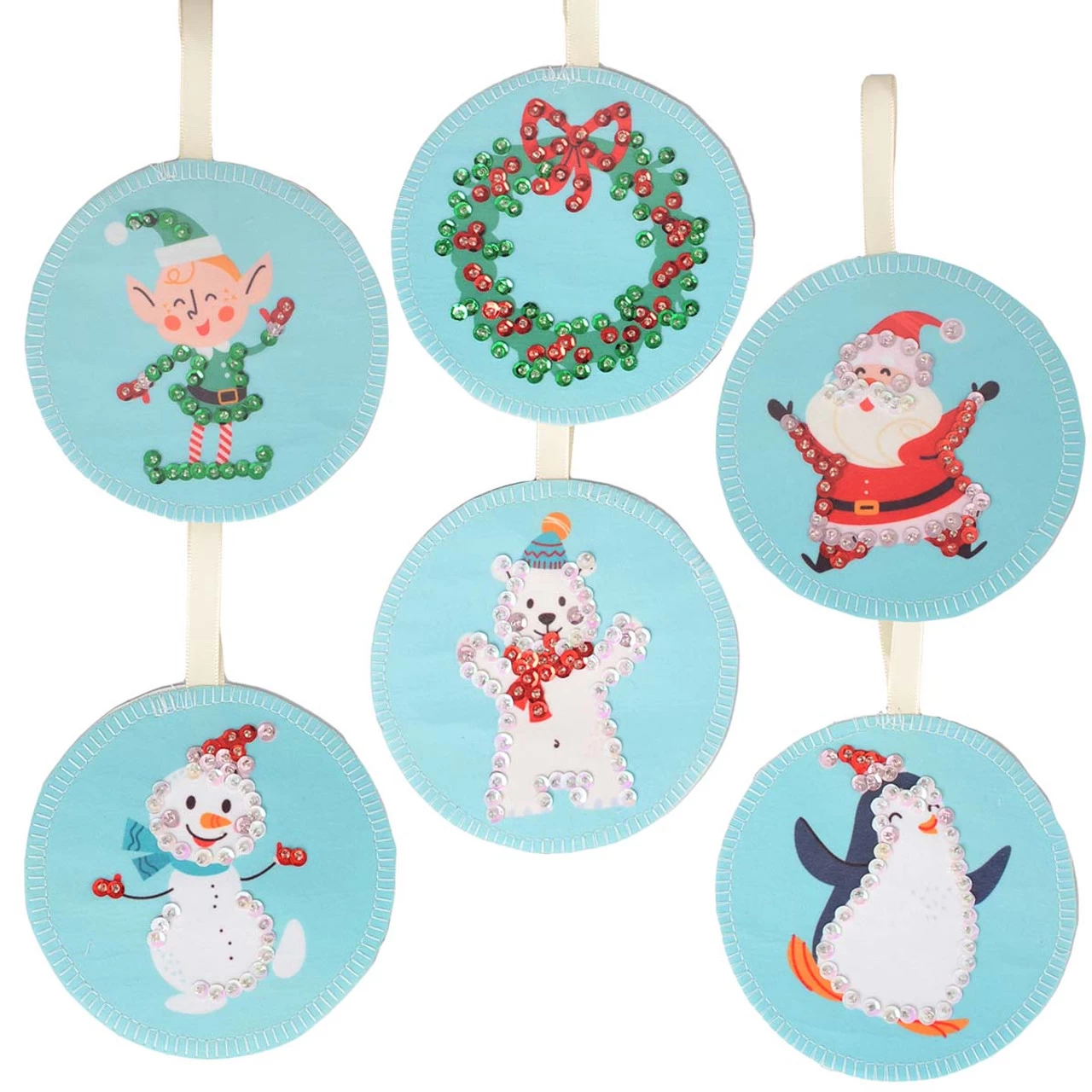 Herrschners Cute Santa Felt & Sequin Kit 3 Herrschners Cute Santa Felt & Sequin Kit