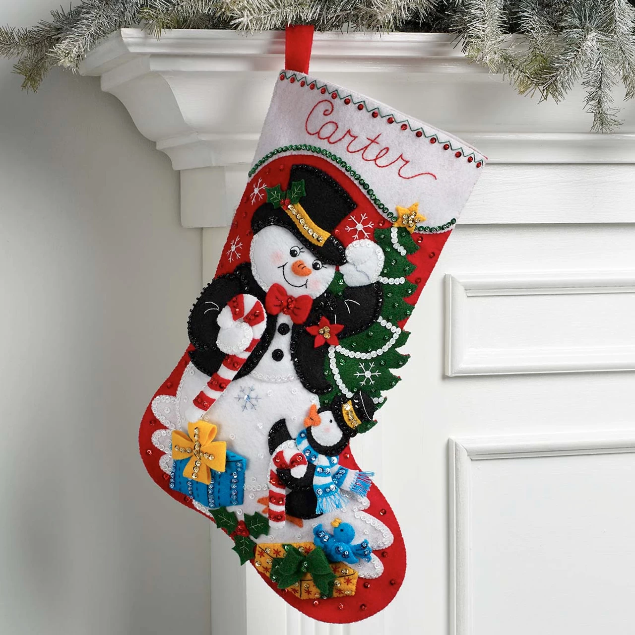 Bucilla Dapper Snowman Stocking Kit 4 Bucilla Dapper Snowman Stocking Kit - Image 2