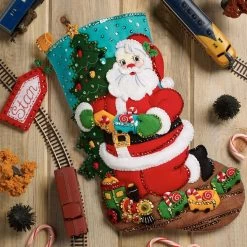 Bucilla Toy Train Santa Stocking Kit 7 Bucilla Toy Train Santa Stocking Kit -Handicraft Shop 500322 3 98999.1693456996