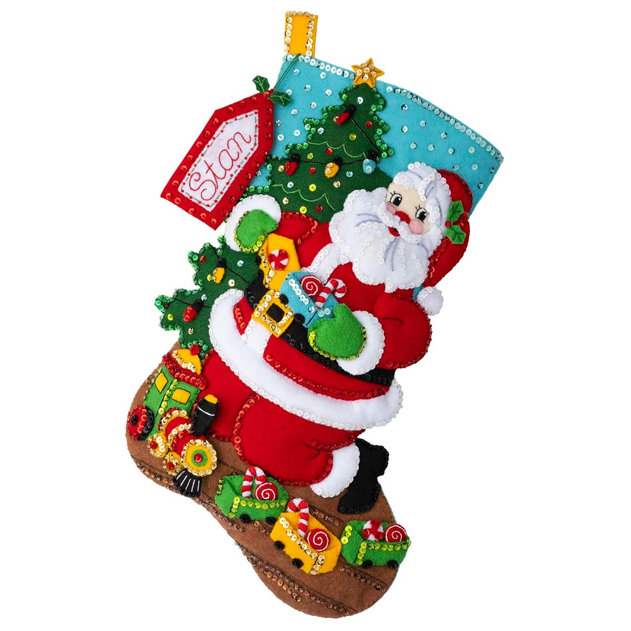 Bucilla Toy Train Santa Stocking Kit 3 Bucilla Toy Train Santa Stocking Kit