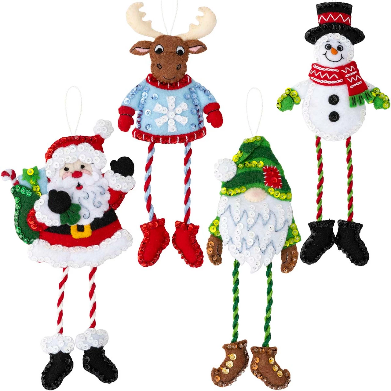 Bucilla Dangling Leg Friends Felt & Sequin Kit 3 Bucilla Dangling Leg Friends Felt & Sequin Kit