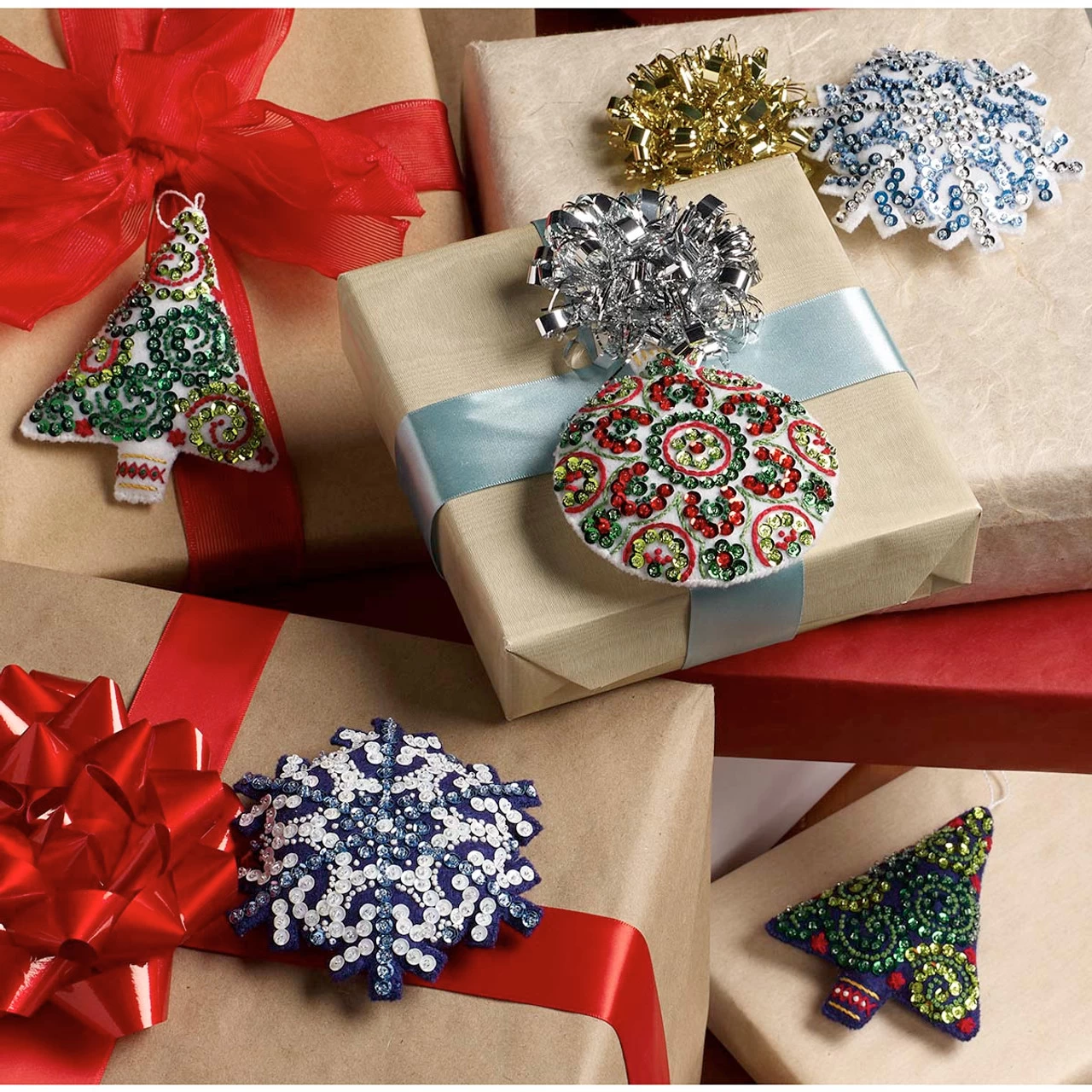 Bucilla Mandala Christmas Felt & Sequin Kit 3 Bucilla Mandala Christmas Felt & Sequin Kit