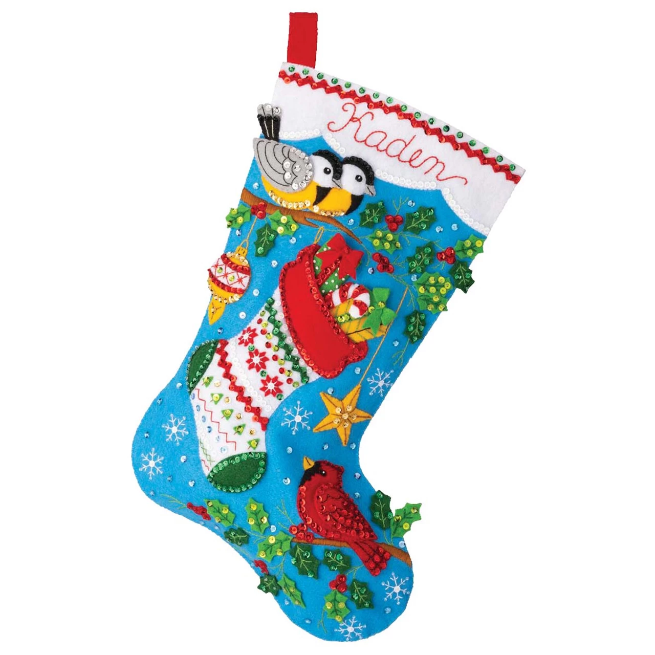 Bucilla Festive Winter Birds Stocking Kit 3 Bucilla Festive Winter Birds Stocking Kit