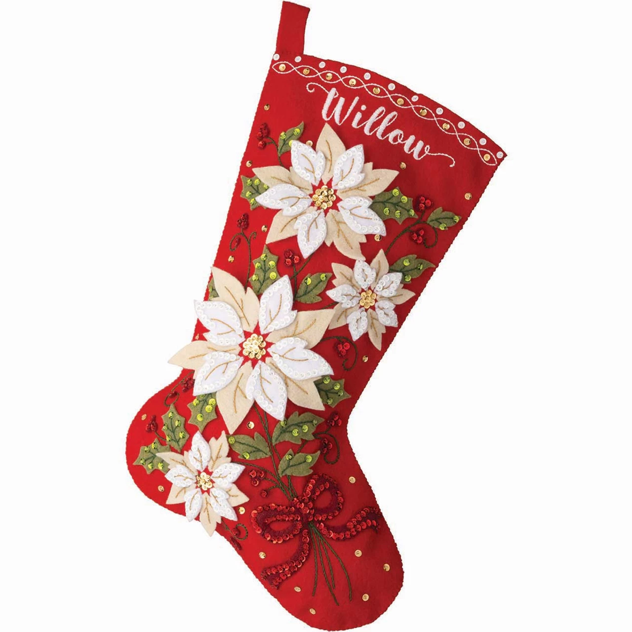 Bucilla Posh Poinsettia Stocking Kit 3 Bucilla Posh Poinsettia Stocking Kit