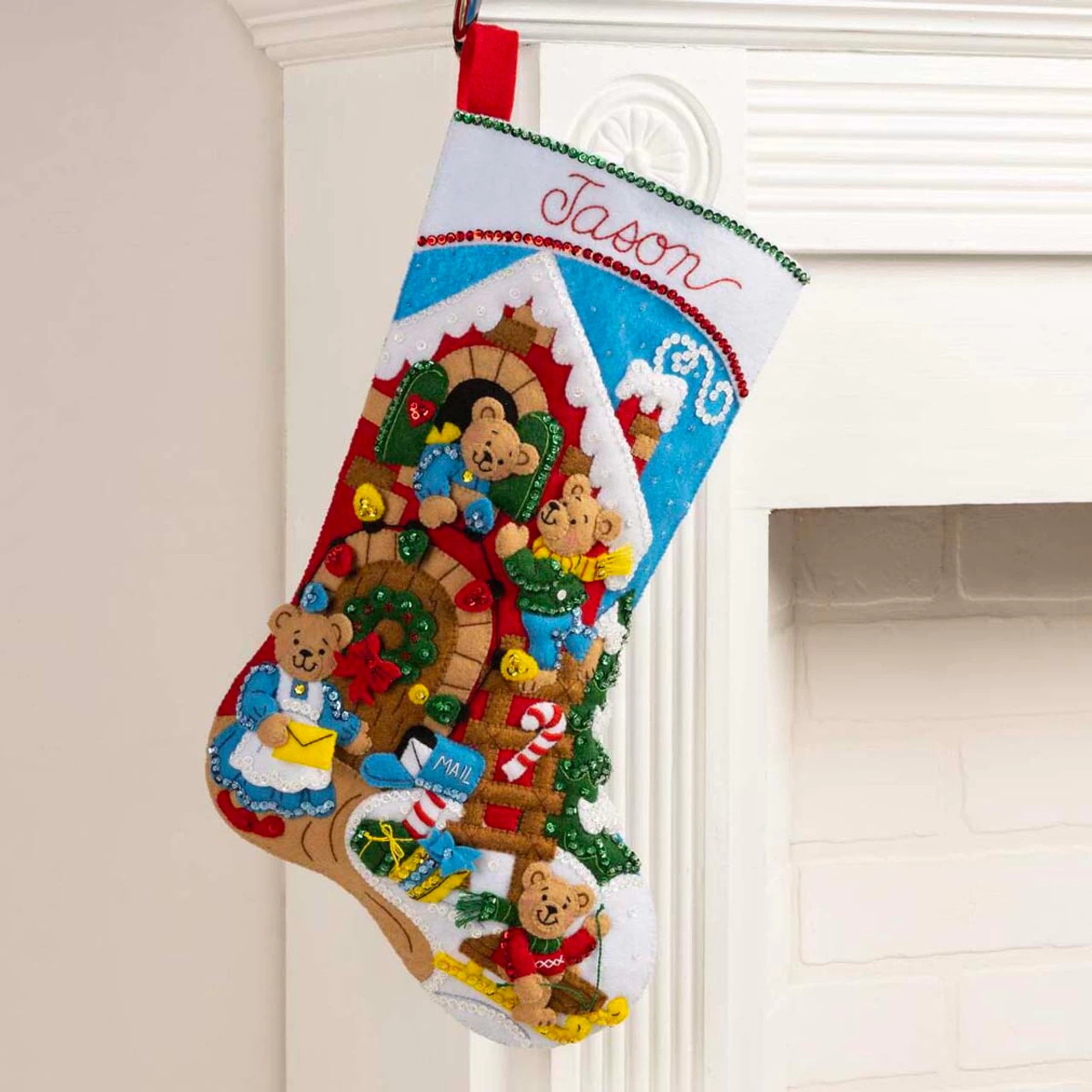 Bucilla A Beary Merry Christmas Stocking Kit 4 Bucilla A Beary Merry Christmas Stocking Kit - Image 2