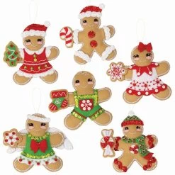 Bucilla Dressed Up Gingerbread Felt & Sequin Kit