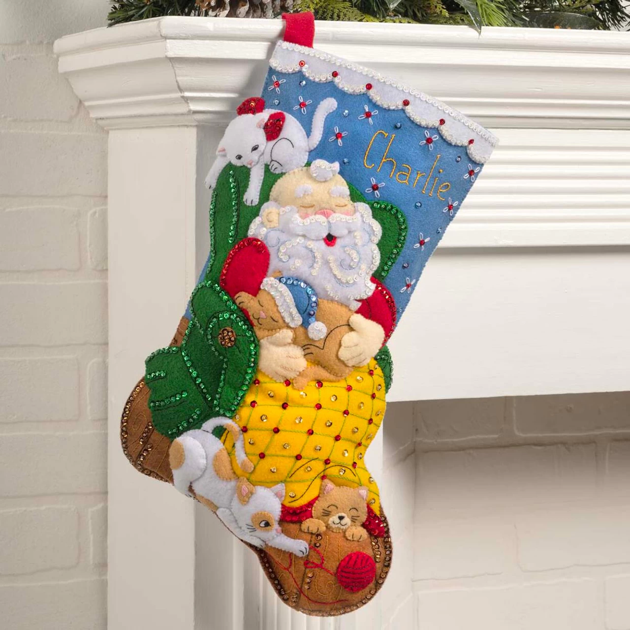 Bucilla The Purrfect Nap Stocking Kit 4 Bucilla The Purrfect Nap Stocking Kit - Image 2