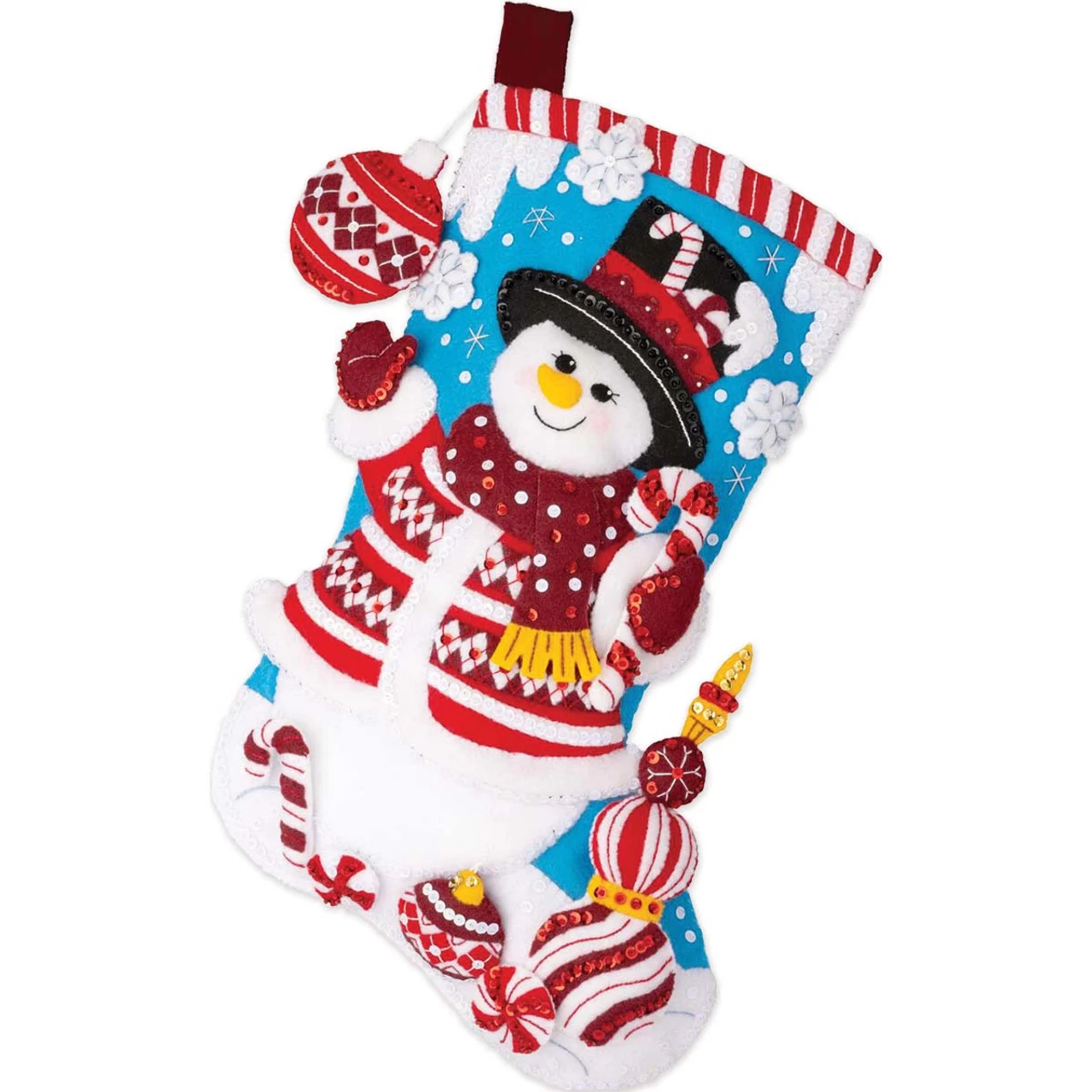 Bucilla Peppermint Snowman Stocking Kit 3 Bucilla Peppermint Snowman Stocking Kit