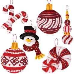Bucilla Snowman’s Peppermint Collection Felt & Sequin Kit