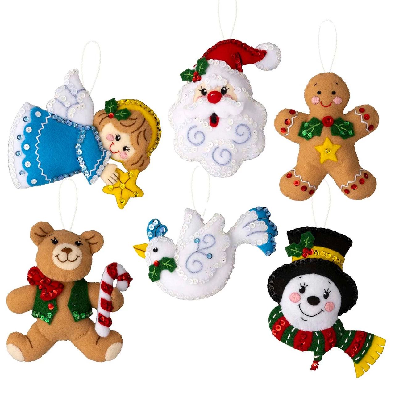 Bucilla Holiday Favorites Felt & Sequin Kit 3 Bucilla Holiday Favorites Felt & Sequin Kit