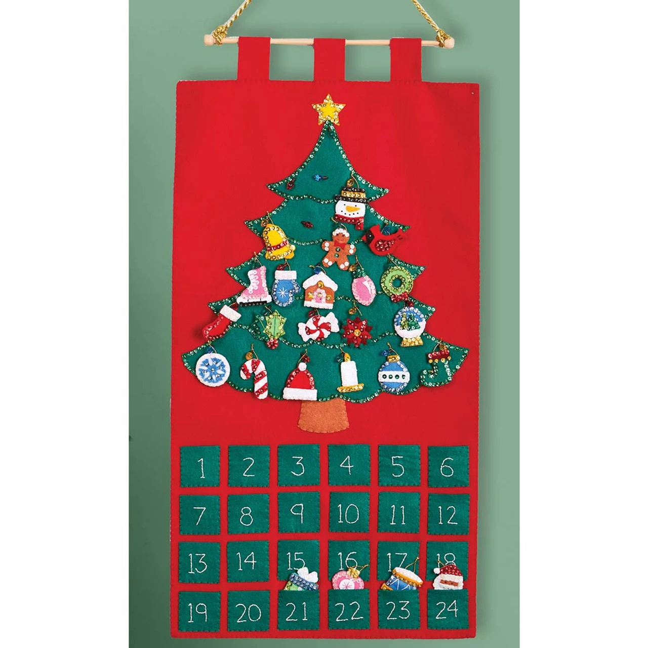 Herrschners Christmas Classics Advent Calendar Felt & Sequin Kit 3 Herrschners Christmas Classics Advent Calendar Felt & Sequin Kit