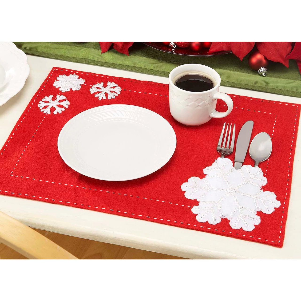 Felt Street Flurries Place Mats Felt & Sequin Kit 3 Felt Street Flurries Place Mats Felt & Sequin Kit