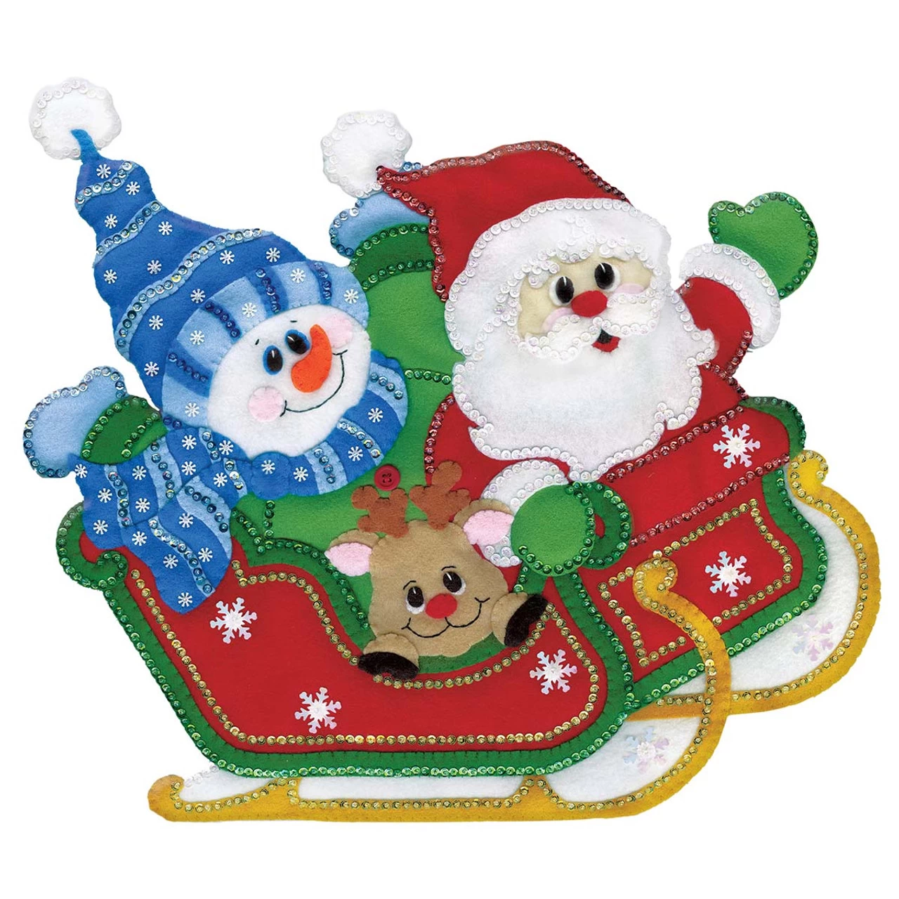 Design Works Sleigh Ride Felt Wall Hanging Felt & Sequin Kit 3 Design Works Sleigh Ride Felt Wall Hanging Felt & Sequin Kit