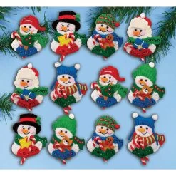 Design Works Candy Cane Snowman Felt & Sequin Kit