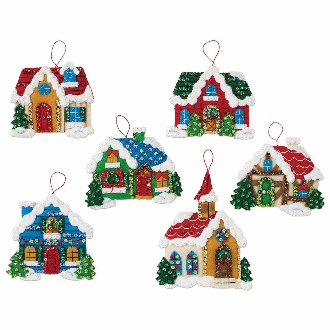 Bucilla Christmas Village Felt & Sequin Kit 3 Bucilla Christmas Village Felt & Sequin Kit
