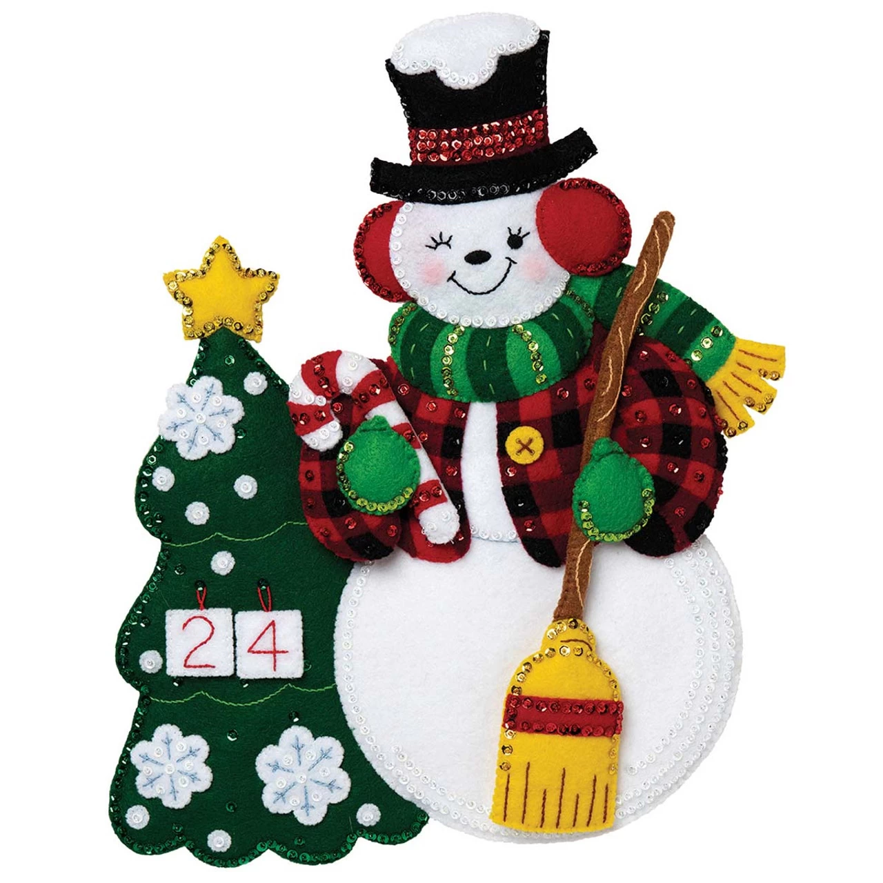 Bucilla Snowman Countdown Advent Calendar Felt & Sequin Kit 3 Bucilla Snowman Countdown Advent Calendar Felt & Sequin Kit