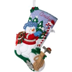 Bucilla Golfing Snowman Stocking Kit