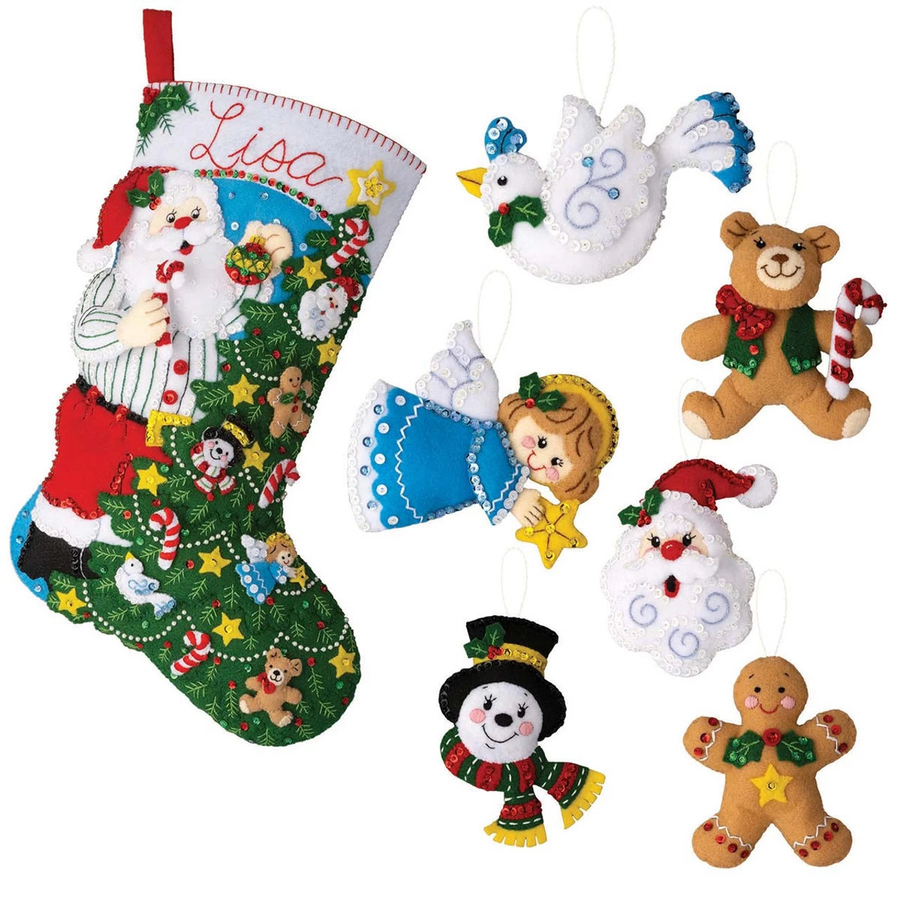 Bucilla Trimming The Tree & Holiday Favorites Felt & Sequin Kit 3 Bucilla Trimming The Tree & Holiday Favorites Felt & Sequin Kit